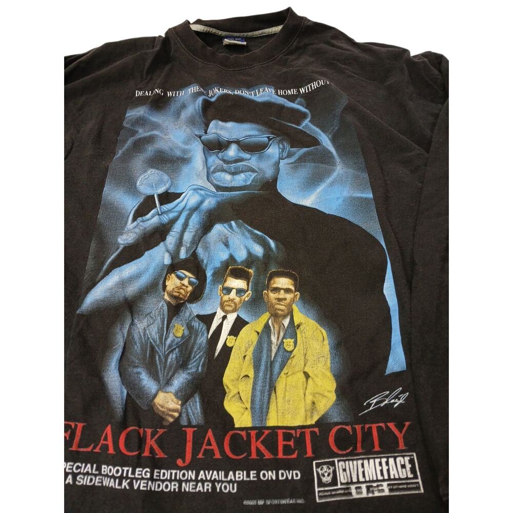 Vintage Give Me Face New Jack City Parody Flack Jacket T-Shirt 3XL Mens